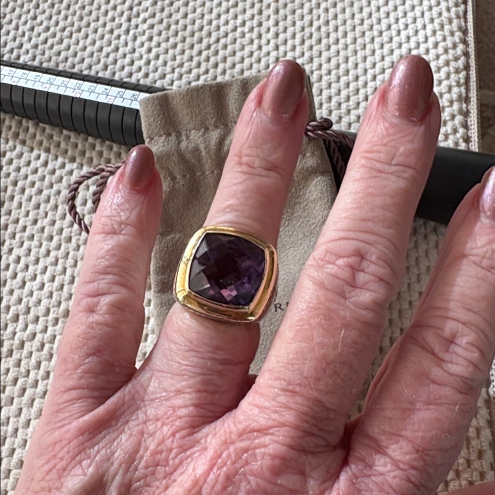 David Yurman❌NOT AVAILABLE❌Gold & Sterling Silver Ring with Amethyst Gemstone - Picture 7 of 16